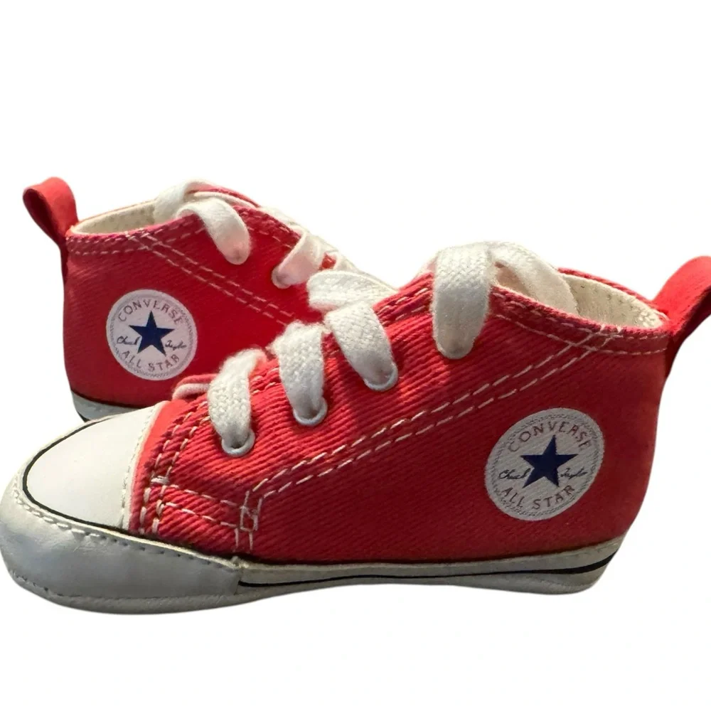 CONVERSE RED SIZE 3 CRIB SHOE - FIRST STAR HI - # 88875